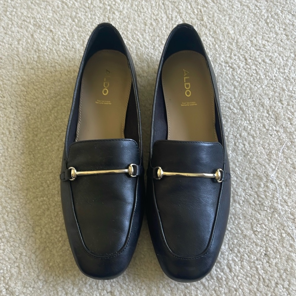 Aldo Black Leather Loafers